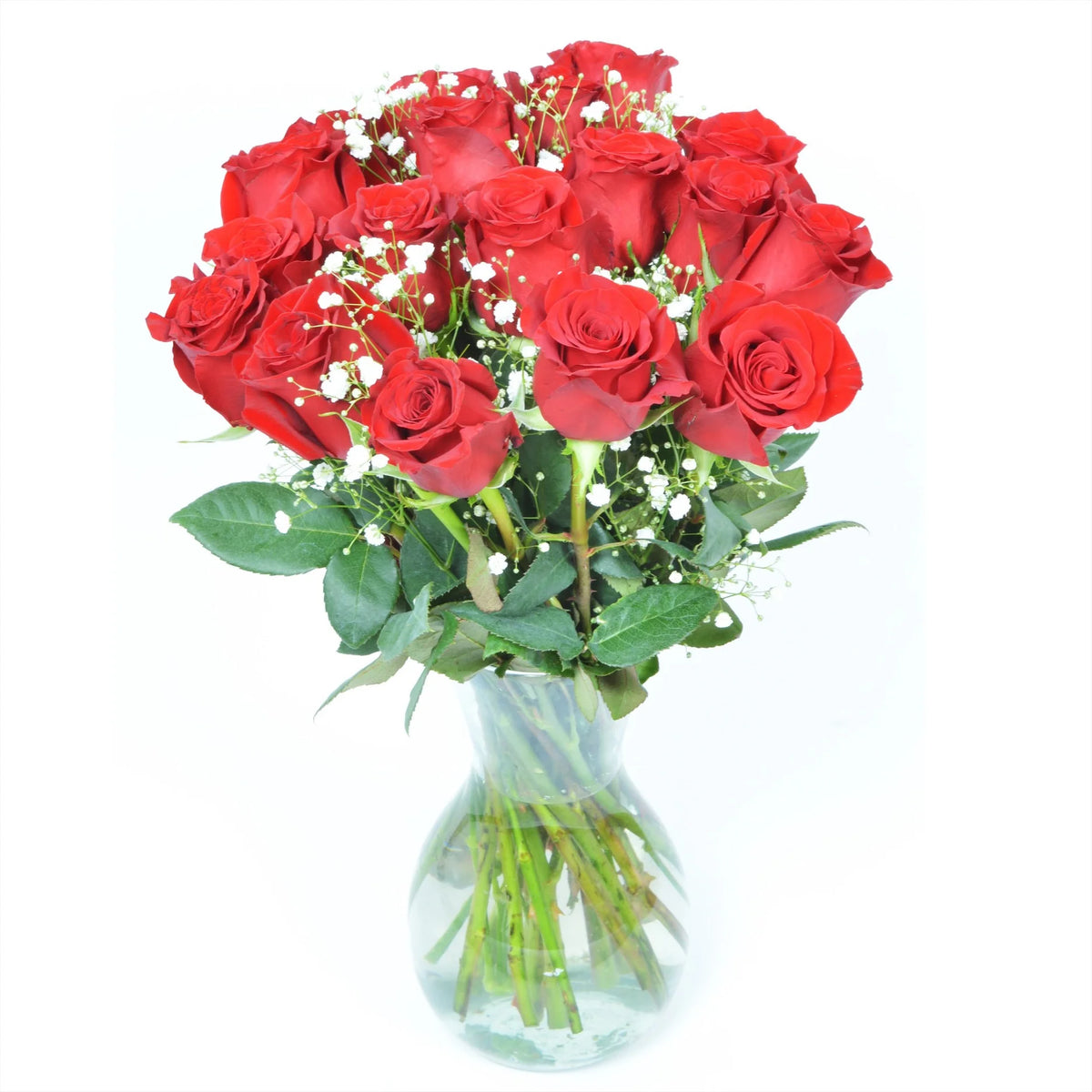 Fresh-Cut Red Roses with Glass Vase M931860