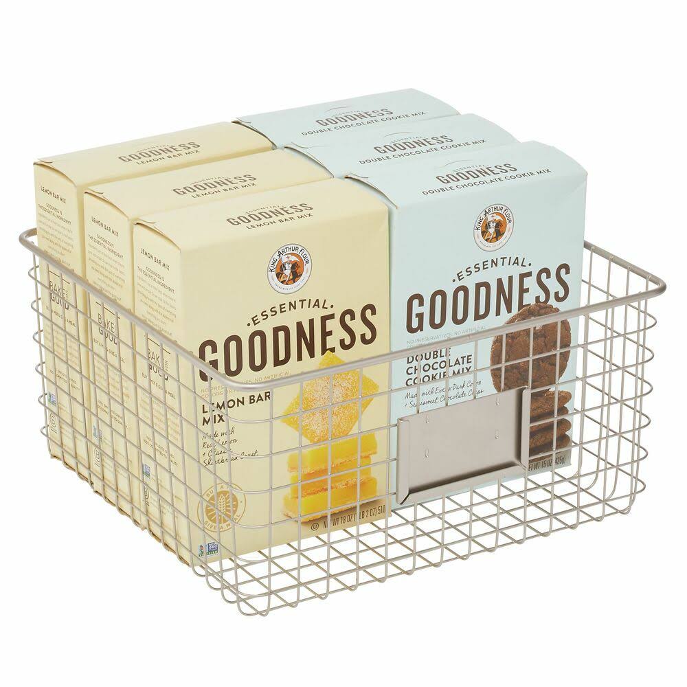Metal Wire Food Organizer Storage Baskets with Label Slot P9604