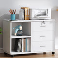 White 3 Drawer Rolling File Cabinet K218523