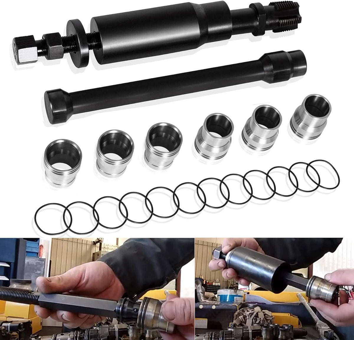 Injector Sleeve Cup Removal Installation Tool with Parts Kit for CAT 3126 C7 C9 HUEI Injectors S835