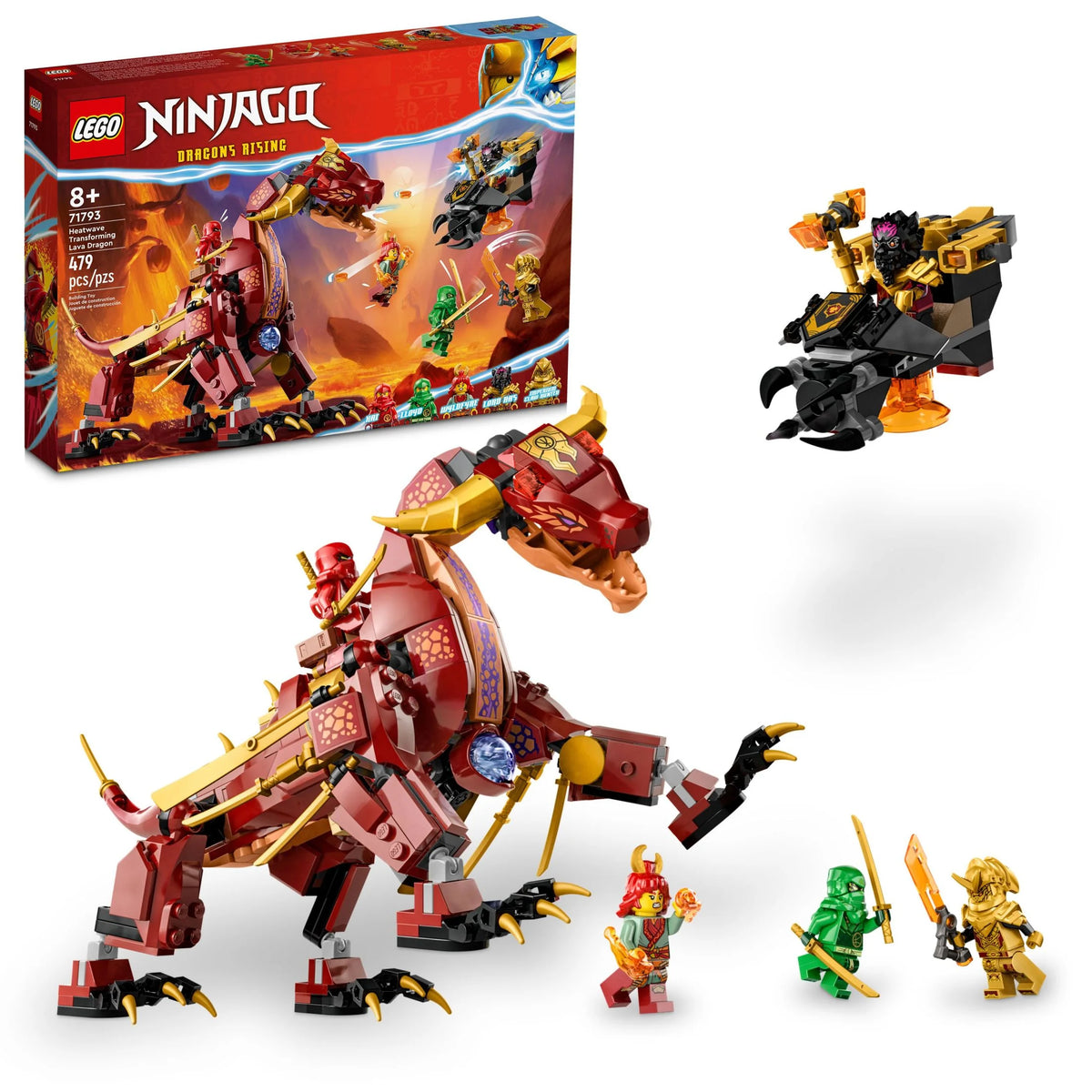 Transforming Lava Dragon Building Toy Set with Minifigures O79541