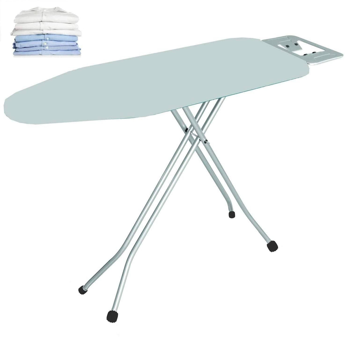 Heat Resistant Folding Ironing Board Set with Retractable Iron Rest P284