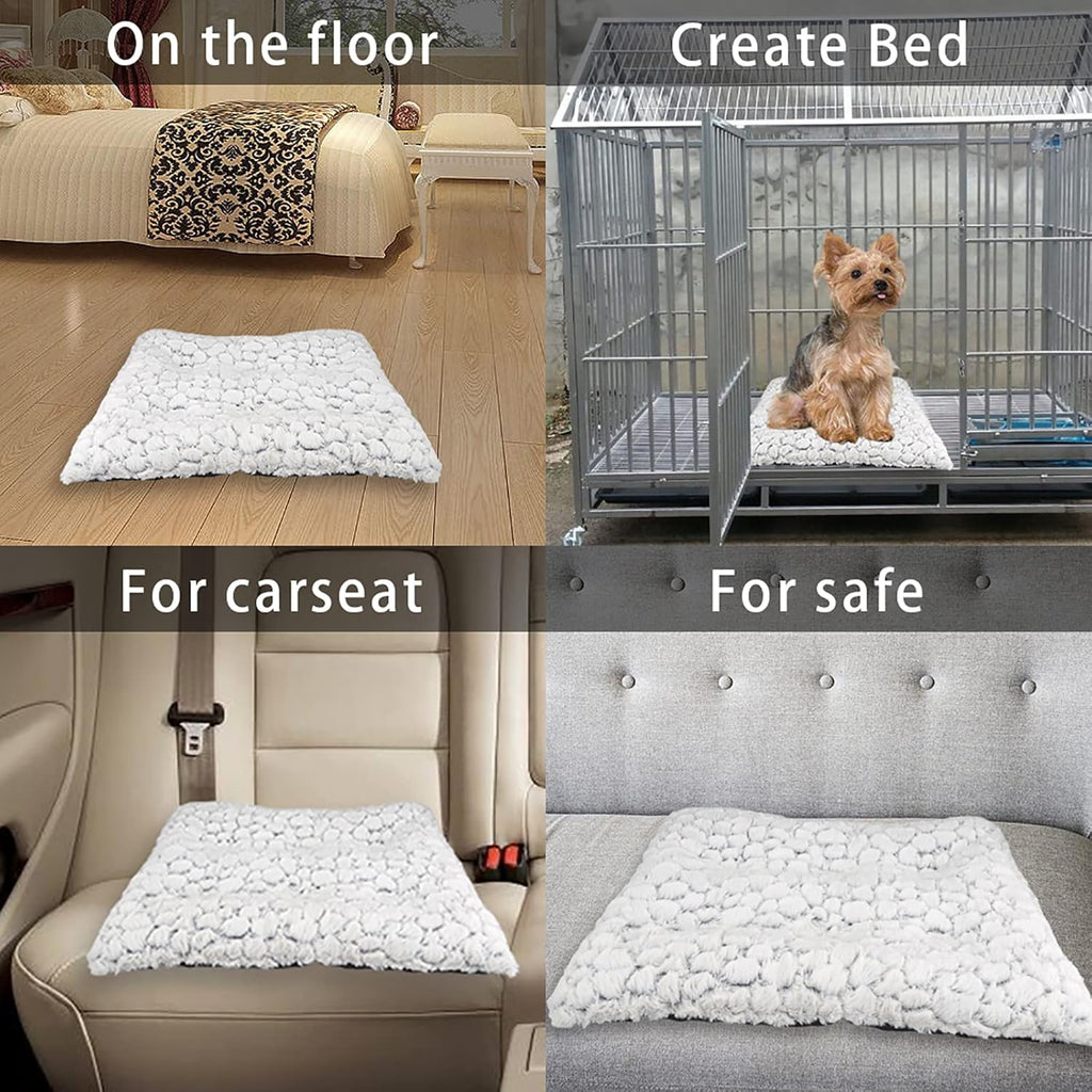 Ultra Soft Washable Anti-Slip Dog Crate Bed Pad 40inch White Pack of 2 Y3363