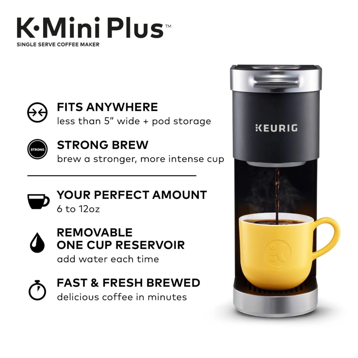 Single Serve K-Cup Pod Coffee Maker Matte Black I1986