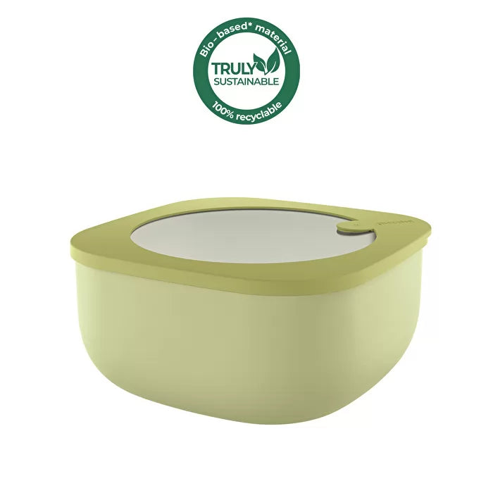 Shallow Airtight Fridge Freezer Microwave Containers 1900cc Avocado Green E214