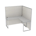 White Single L-Shaped Cubicle Workstation with Storage V367573
