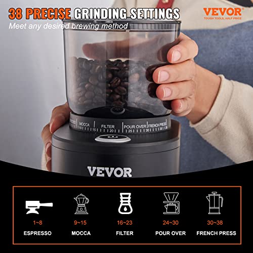 Silver Electric Conical Burr Coffee Grinder with 51 Grind Settings, 9.7 oz R8111