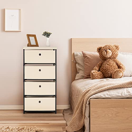 Blue Fabric 4 Drawer Storage Chest U3631