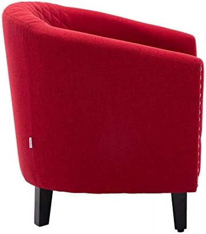 Brown Leather Upholstered Accent Arm Chair with Solid Wood Legs O4836
