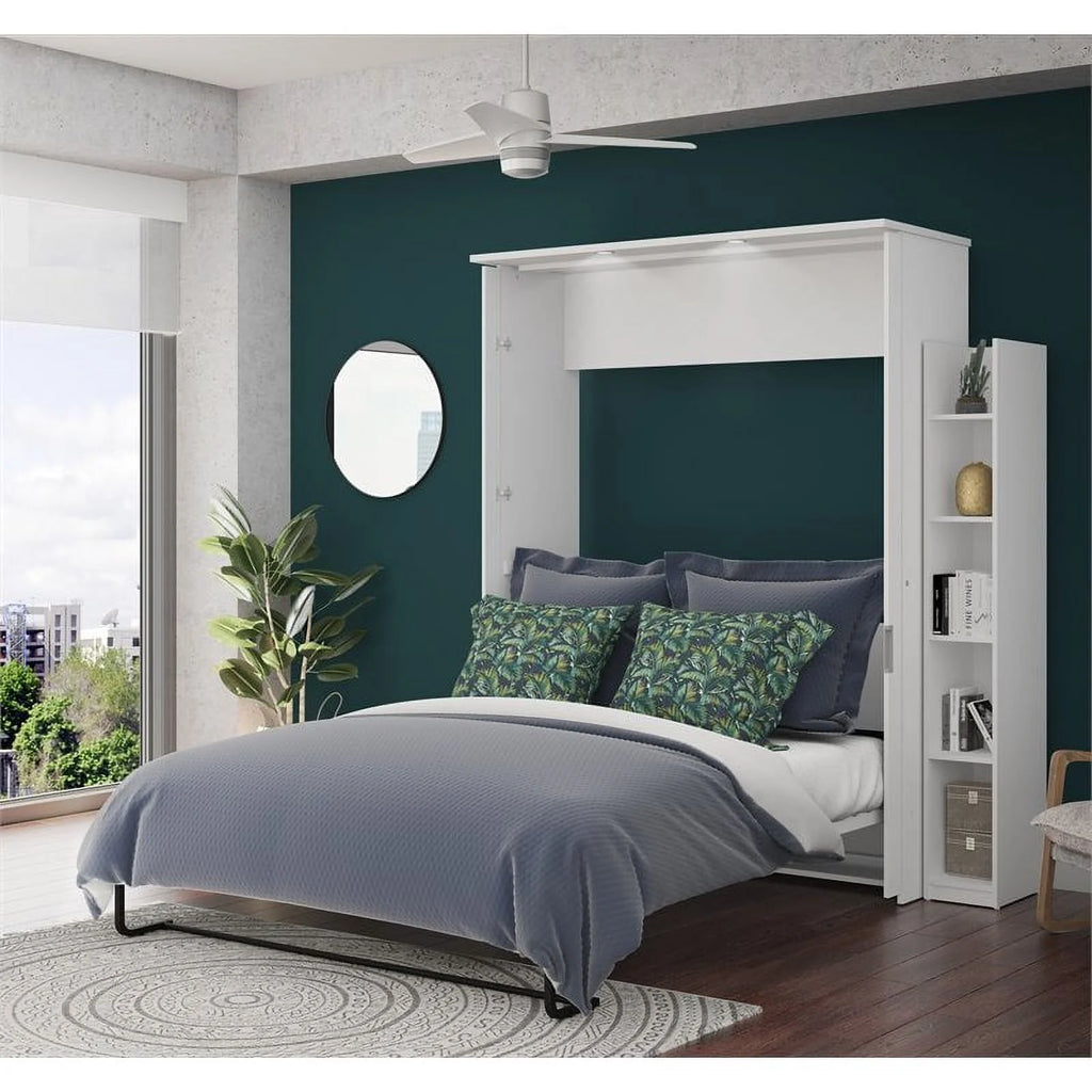 Queen Murphy Bed and Storage Unit in White K433