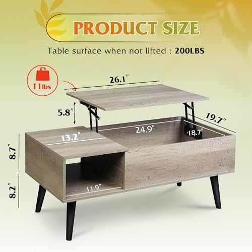 Lift Top Coffee Table with Storage W21725