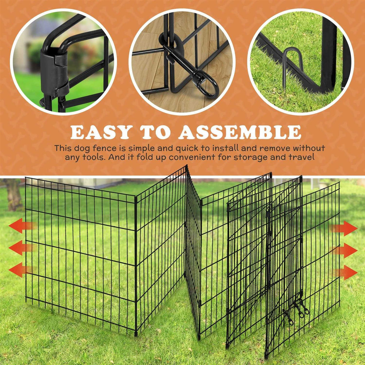 Folding 8 Panel Pet Playpen S317595