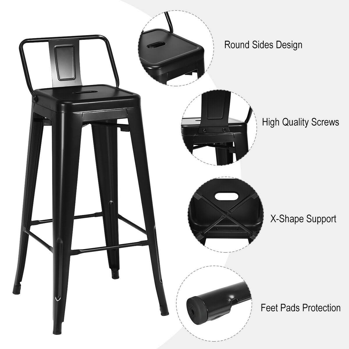 Black Metal Barstools Set of 4 C966151
