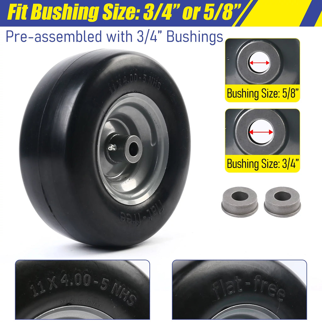 Flat Free Lawn Mower Tire and Wheel L907014