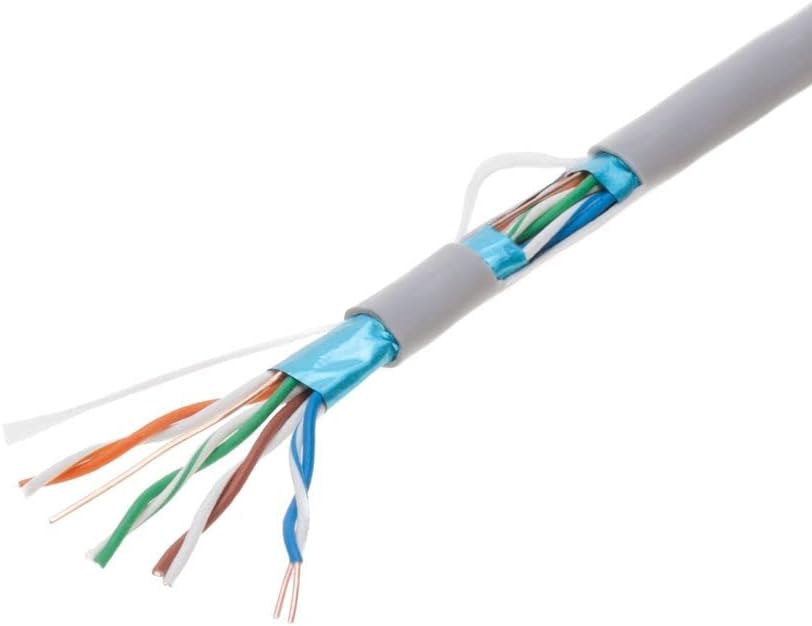 1000ft Cat5e Gray Solid 24AWG Shielded FTP Bulk Network Cable Pack of 2 A99302