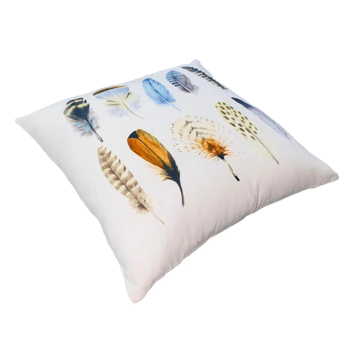White Multicolor Cotton Throw Pillow L98854