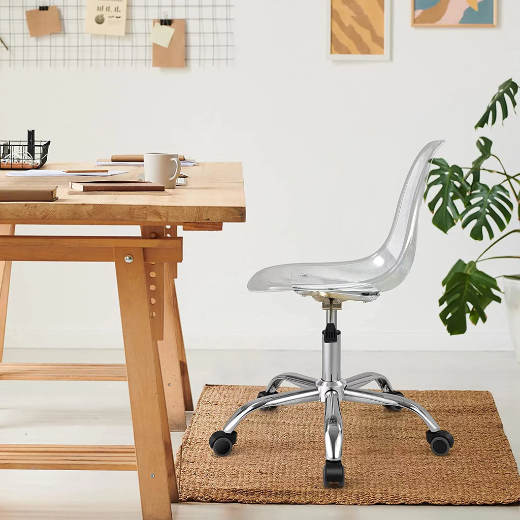 Clear Acrylic Armless Desk Chair Set of 2 K566609