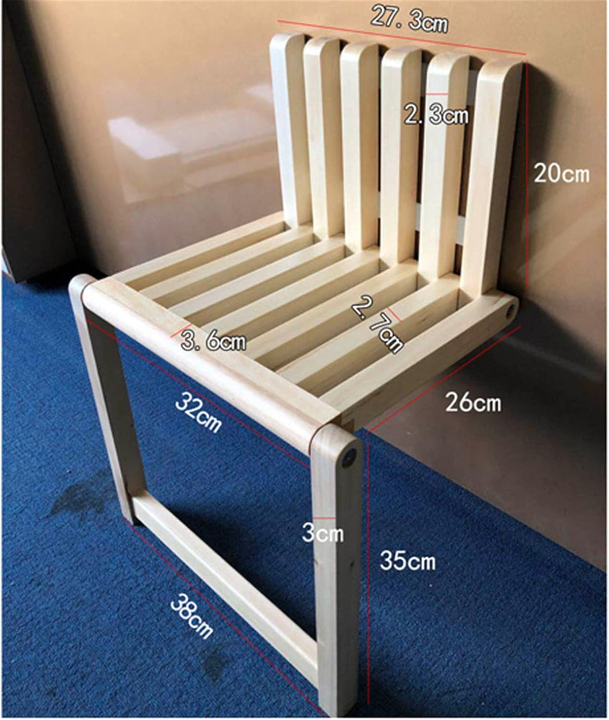 Wall Mounted Folding Chair Solid Wood F84188