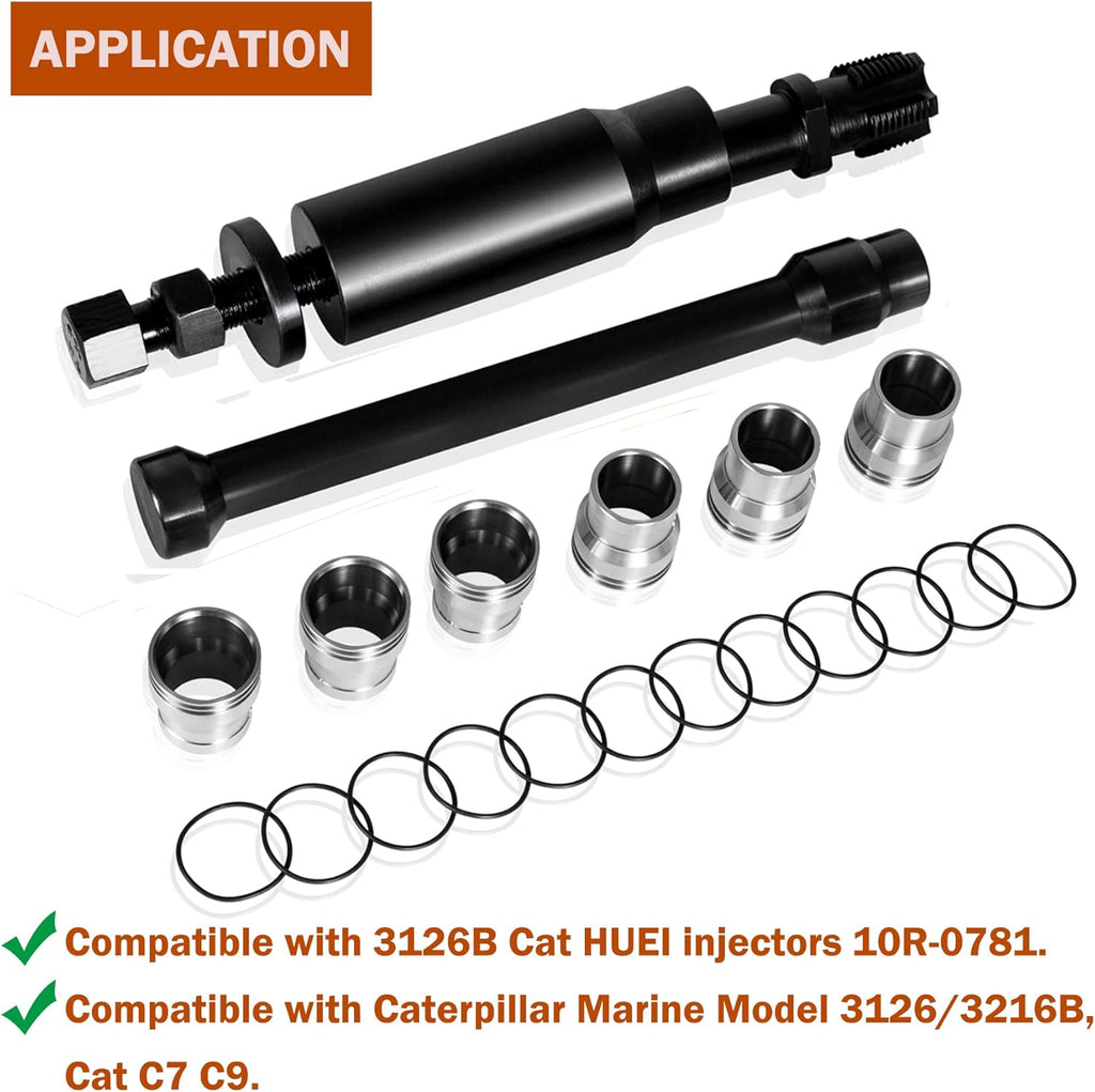Injector Sleeve Cup Removal Installation Tool with Parts Kit for CAT 3126 C7 C9 HUEI Injectors S835