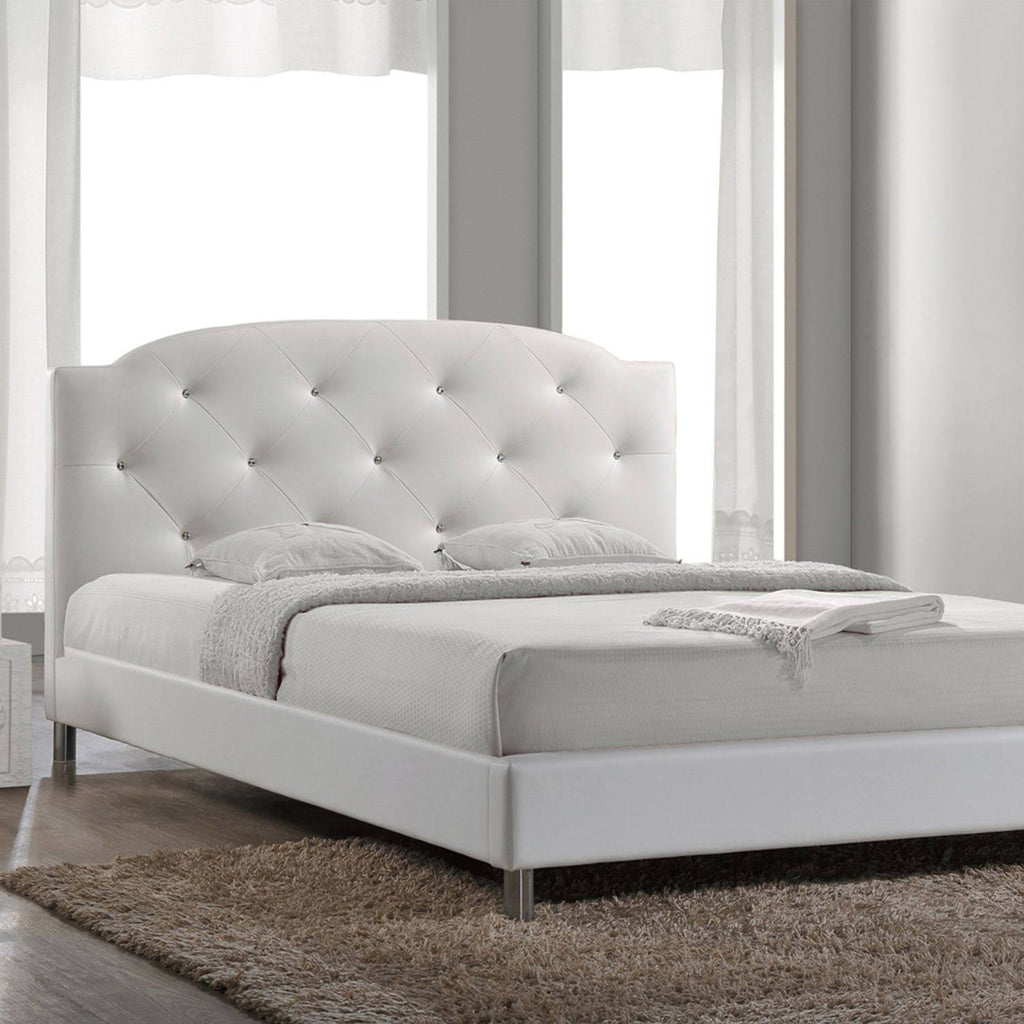White Full Wood Bed L12794