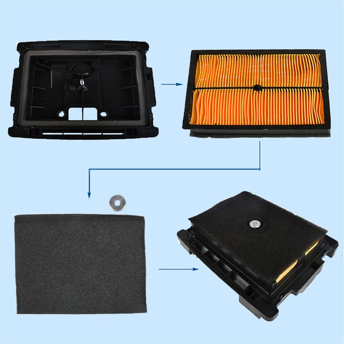 Air Filter Housing Box with Filter Pack of 2 X360