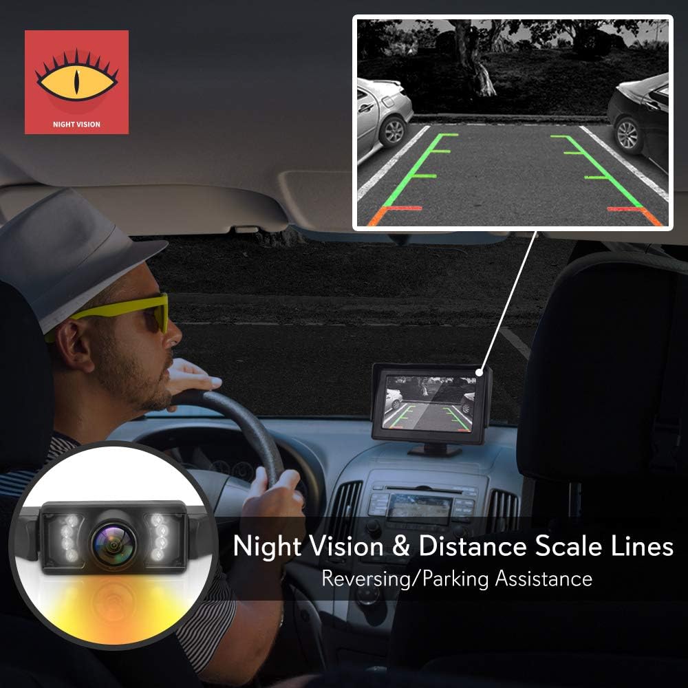 Waterproof Wireless Rear View Camera with 4.3” Color LCD Display S38920