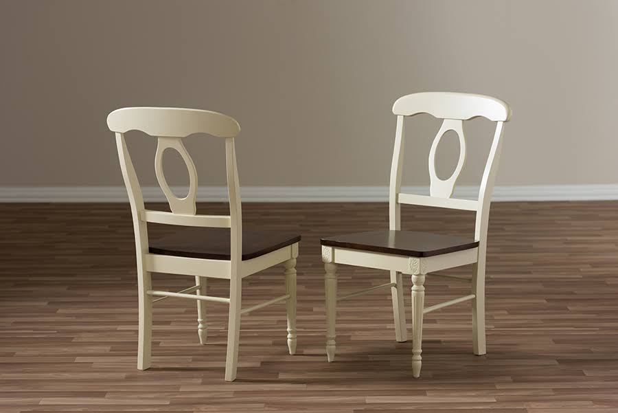 French Country Cherry Brown Wood Dining Chair (Set of 2) B833067