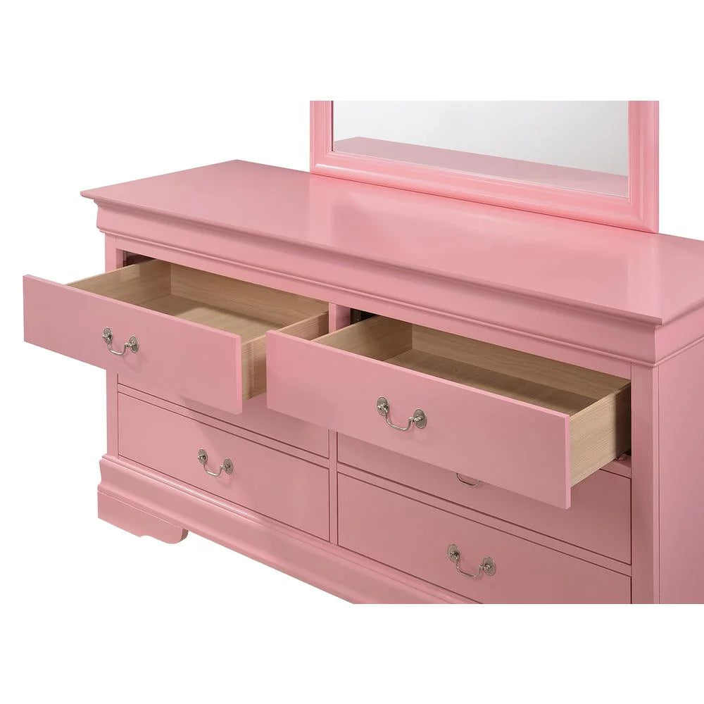 Pink 6 Drawer Double Dresser U13685
