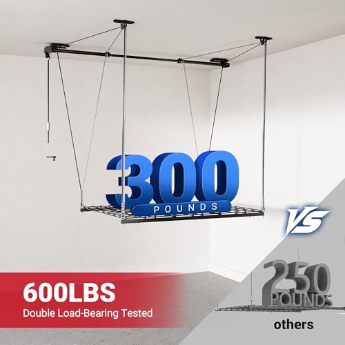 Carbon Black 4x4 Ft Heavy-Duty Overhead Garage Storage Rack F9540