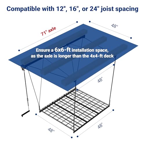 Carbon Black 4x4 Ft Heavy-Duty Overhead Garage Storage Rack F9540