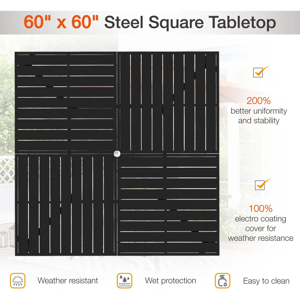 7 Piece Outdoor Patio Dining Set Metal Table and Chairs Q21887