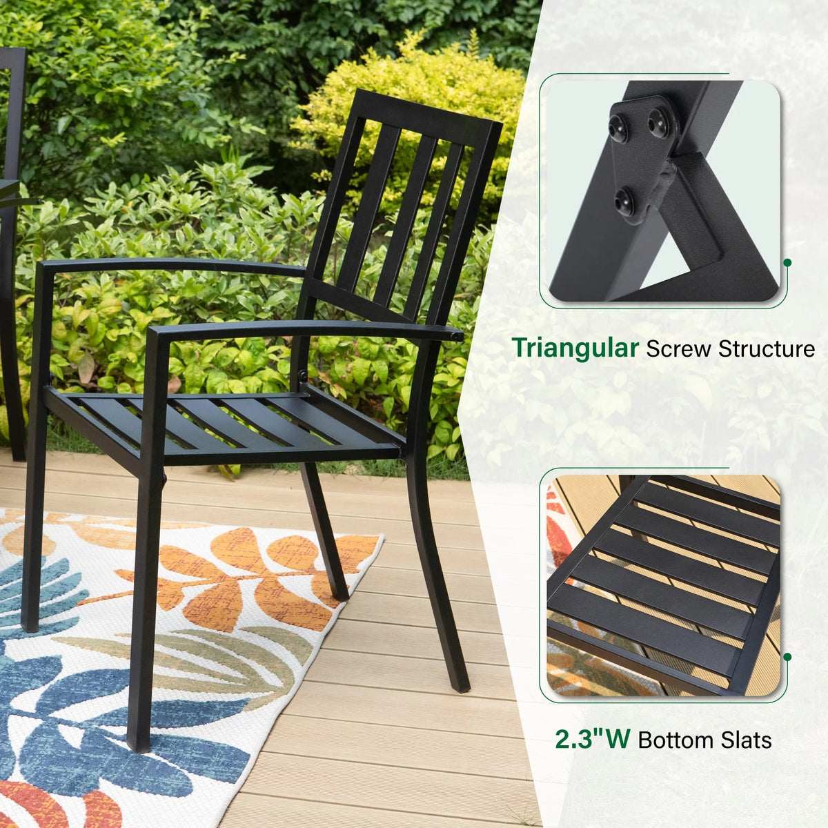 7 Piece Outdoor Patio Dining Set Metal Table and Chairs Q21887