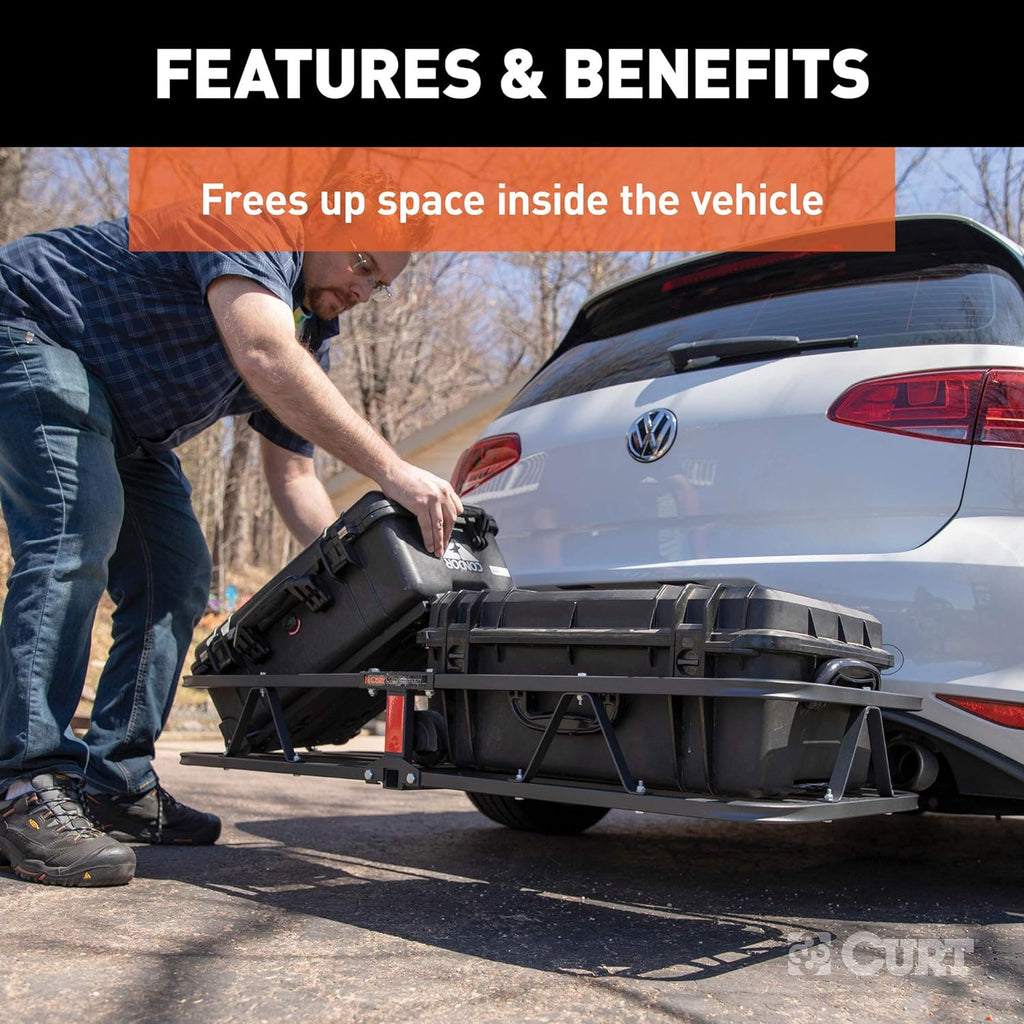 Black Steel Basket Hitch Cargo Carrier P6165