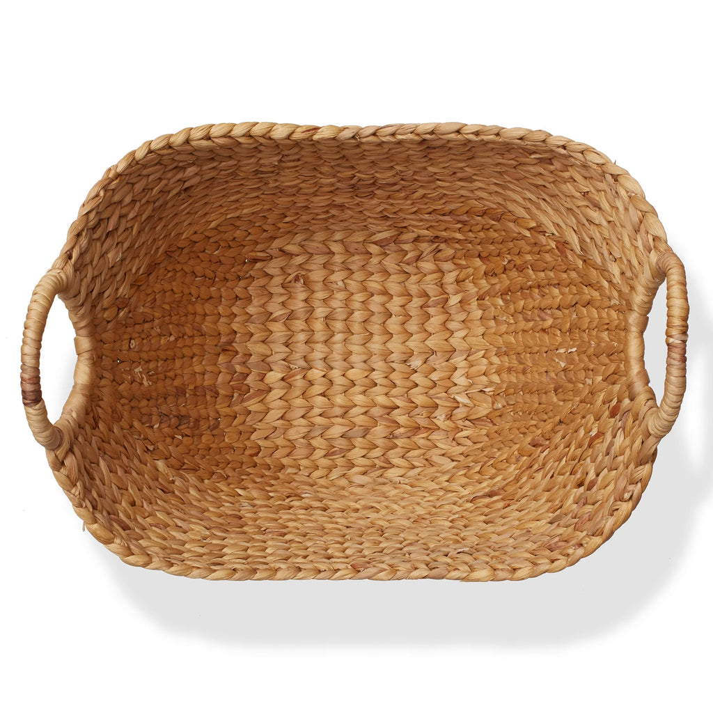 Large Woven Water Hyacinth Laundry Basket with Handles R207460