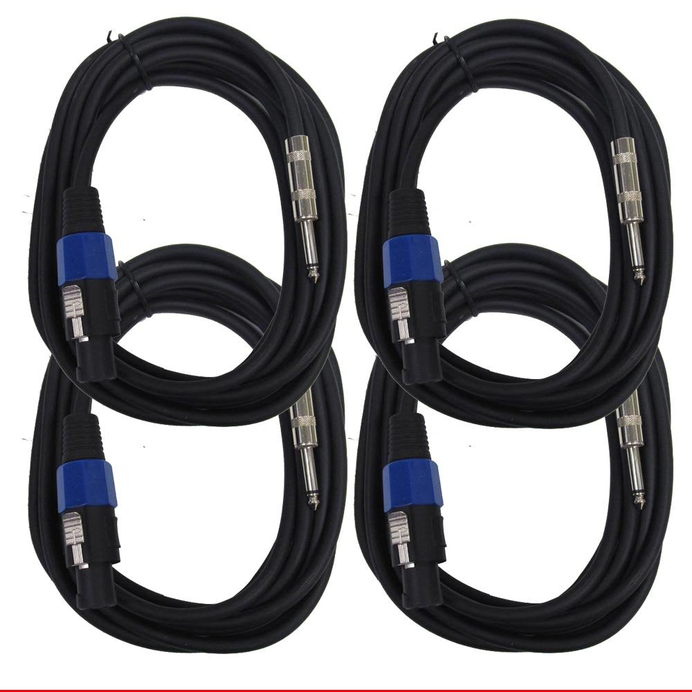 Four Pack of Speakon to 1/4 Speaker Cables 15' E841905