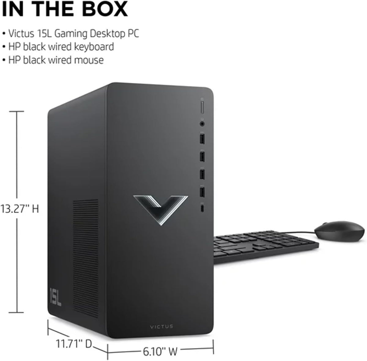 Black Gaming Desktop with AMD Ryzen 5 5600G, AMD Radeon RX 6400, 16GB RAM, 512GB SSD + 1TB HDD, Windows 11 Home G8052
