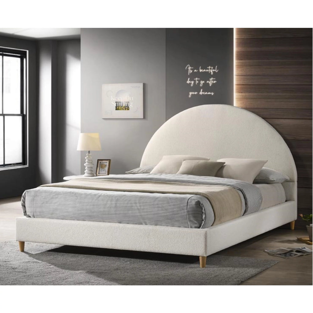 Queen Boucle Arched Headboard Platform Bed M535