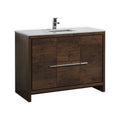 48 in. Rose Wood Bathroom Vanity with White Quartz Counter-Top W3286