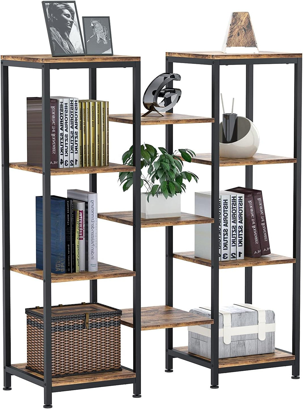 4 Tier Wood and Metal Bookshelf Y26893