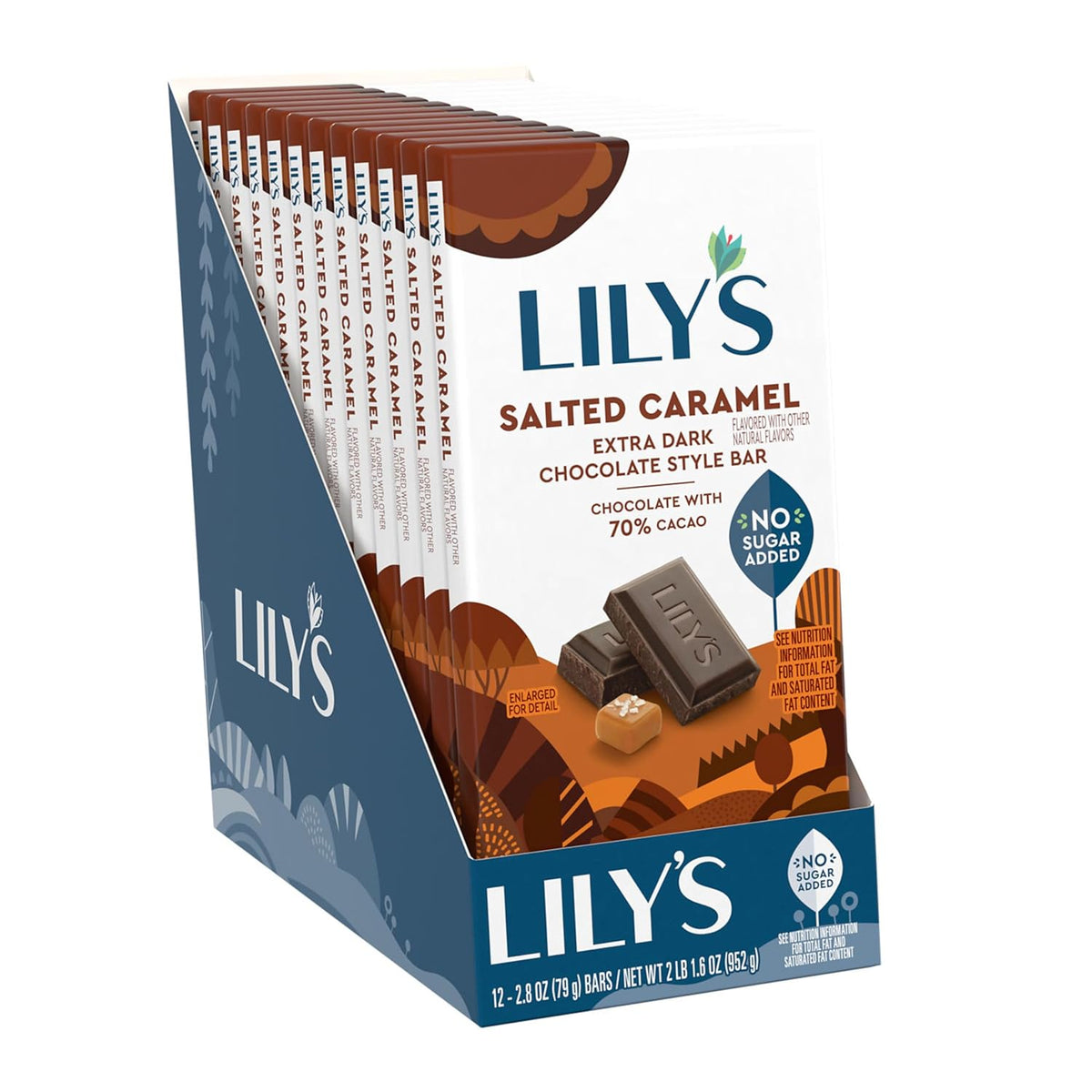 Salted Caramel Extra Dark Chocolate Bars, 2.8 oz (12 Count) F3935