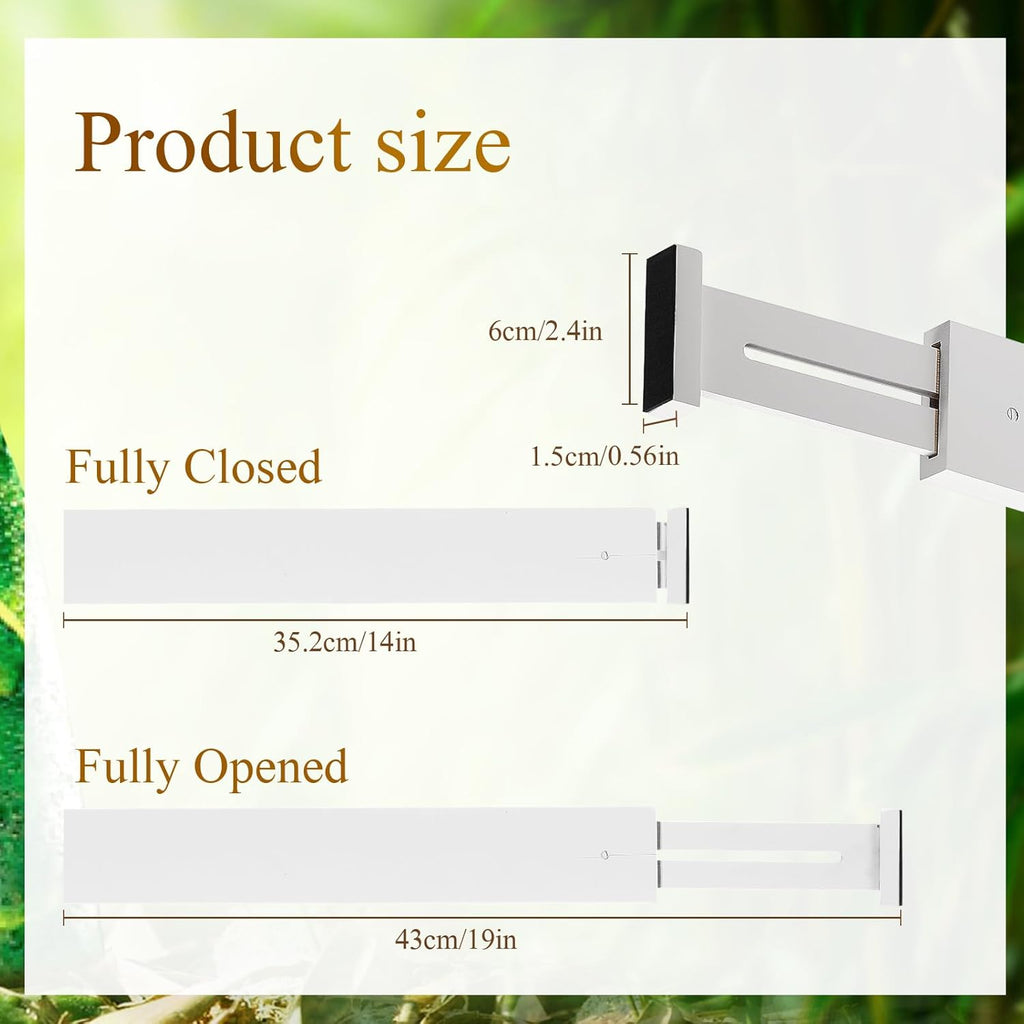 12 Pieces White Expandable Bamboo Drawer Dividers O874399