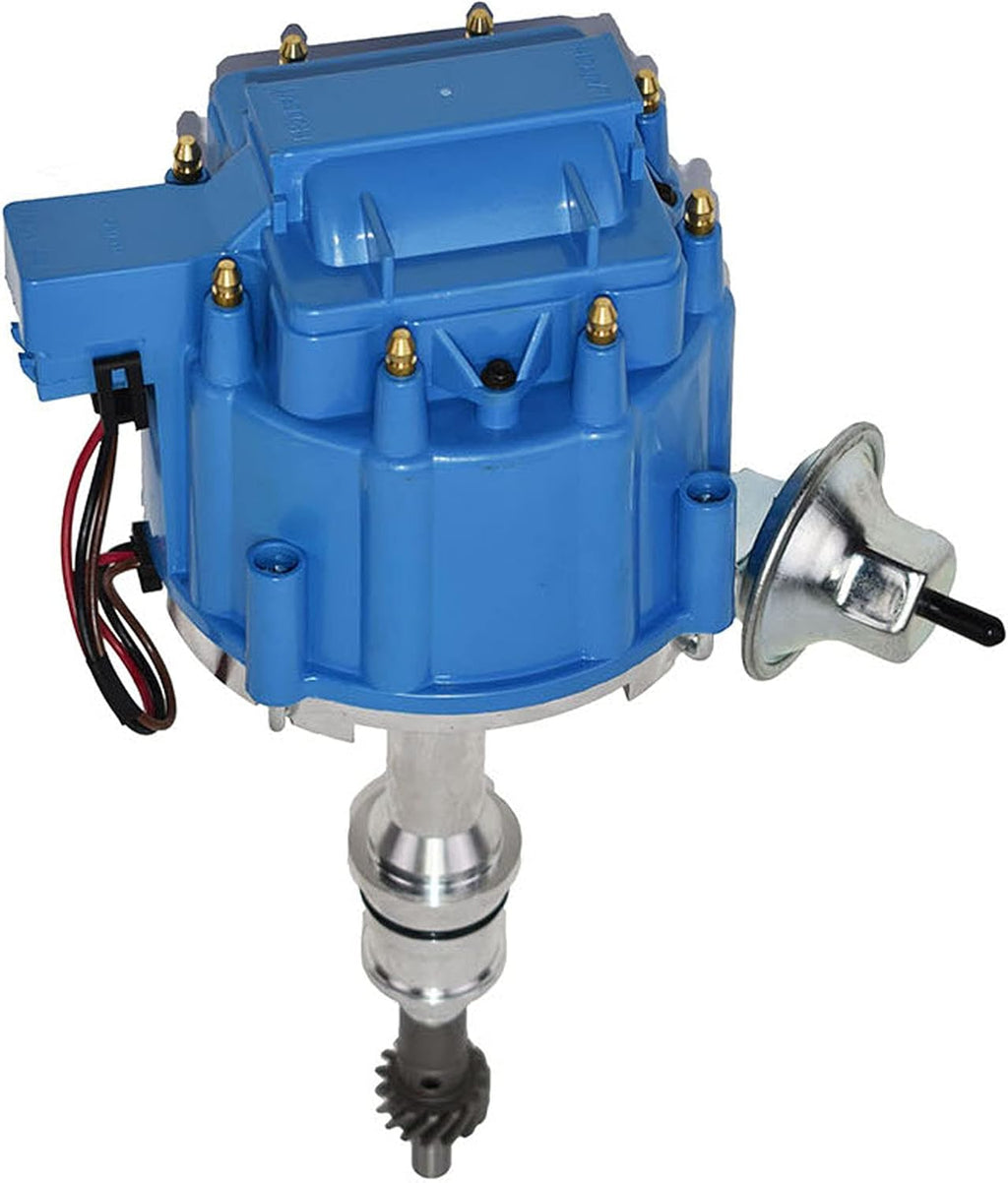 HEI Distributor 65K Coil Complete with 8mm Red Silicone Spark Plug Wires and Battery-Pigtail Harness Kit R788