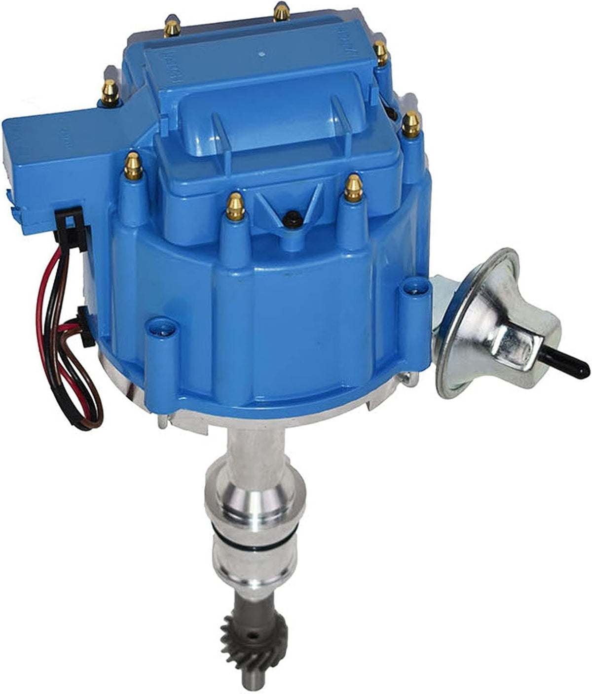 HEI Distributor 65K Coil Complete with 8mm Red Silicone Spark Plug Wires and Battery-Pigtail Harness Kit R788