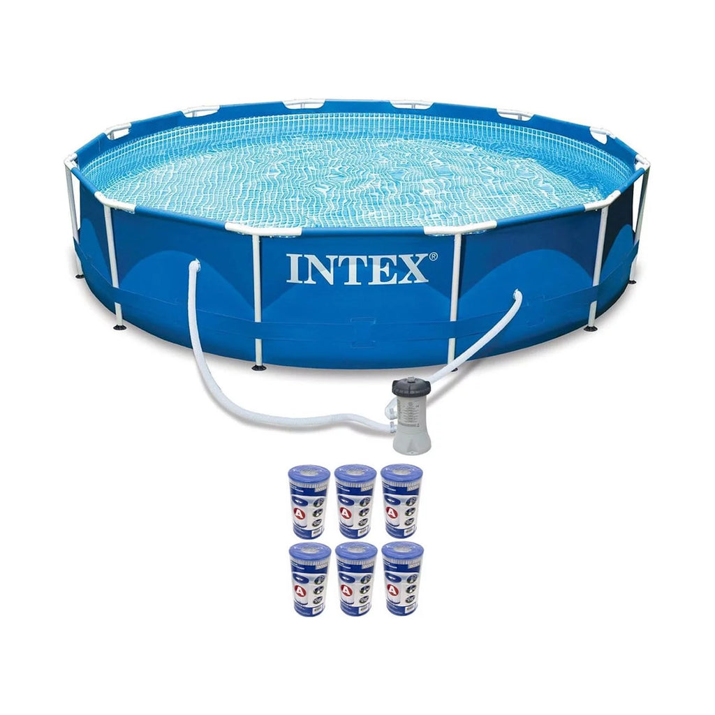 12ft x 30in Metal Frame Round Swimming Pool Set P8750