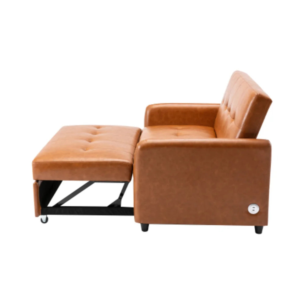 51" Convertible Sleeper Bed, Adjustable Oversized Armchair with Dual USB Ports G307