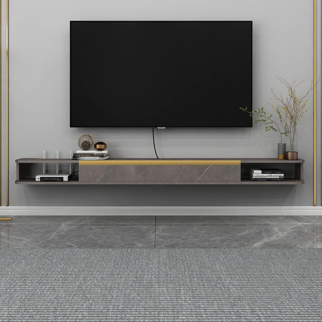 Light Gray Wall-Mounted Floating TV Stand Z64617