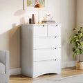 White 5 Drawer Wood Dresser V402