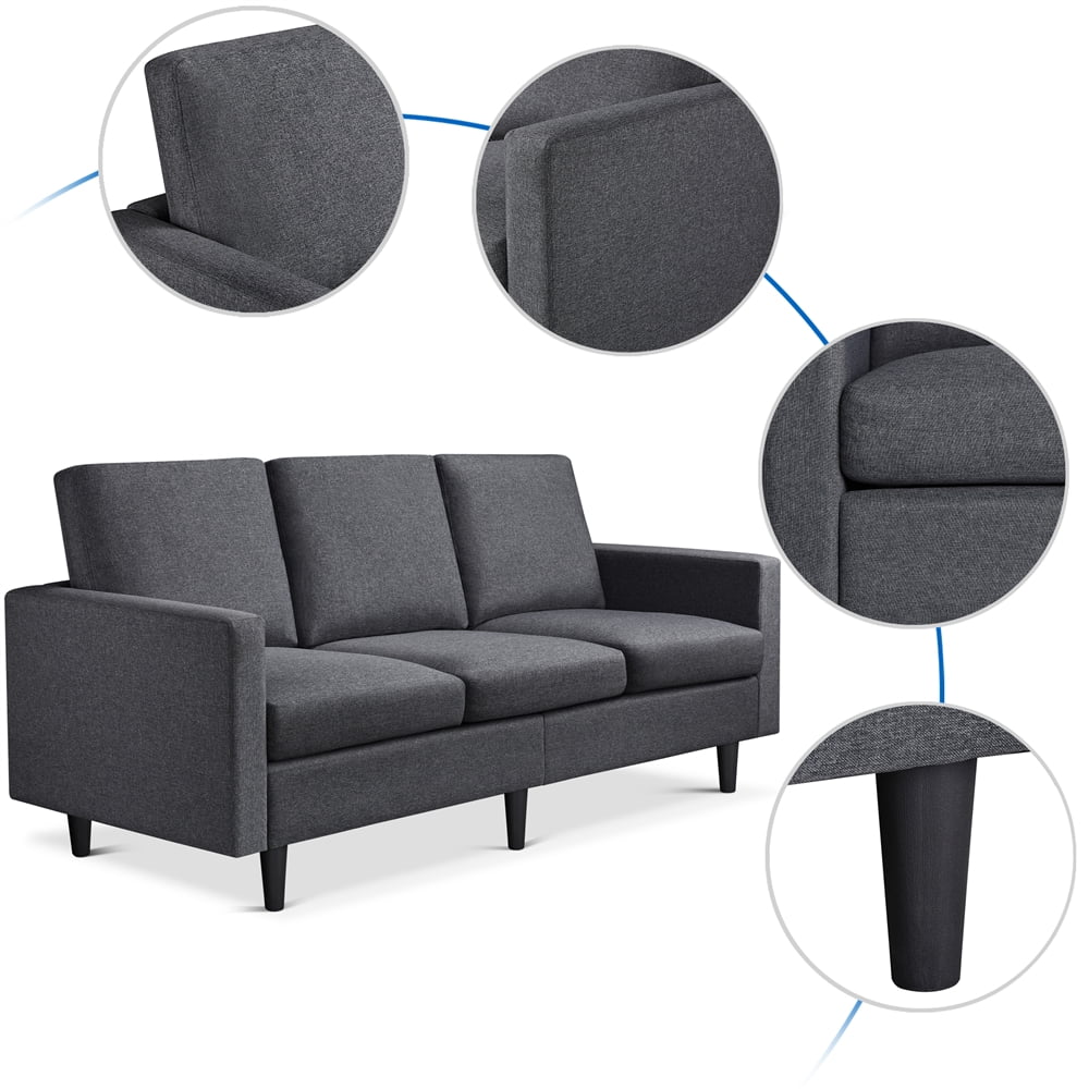 Gray Fabric 3-Seater Sofa Y955