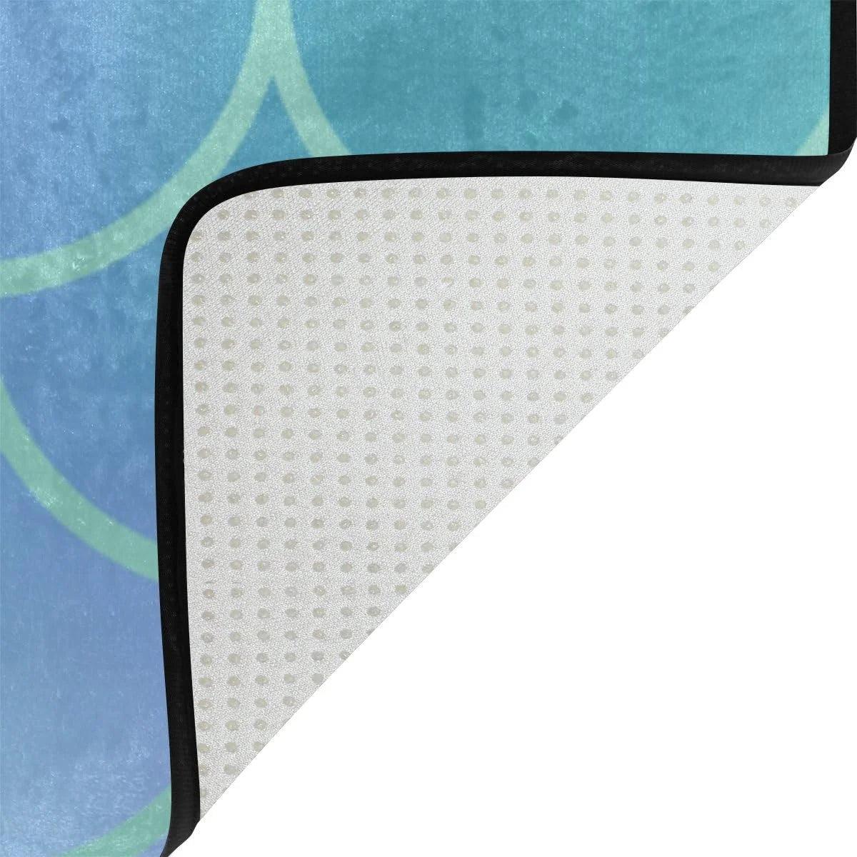 Gradient Blue Fish Scale Lightweight Carpet Mats Area Rug I24041