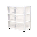 3-Tier Clear Plastic Storage Organizer Cart with Wheels D49133